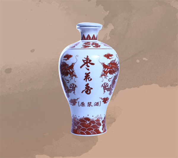 3、景德鎮(zhèn)釉上紅花瓷56度2000ml原漿酒-3